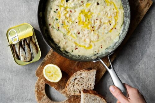 Cremede hvide bønner med fisk 