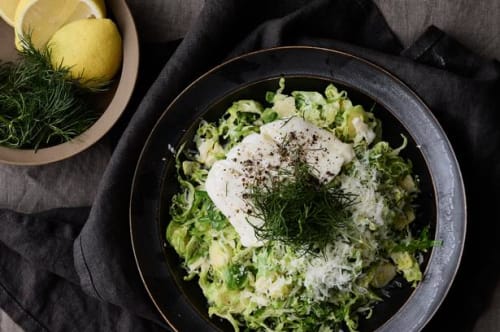 Dampet fisk med rosenkål og parmesan