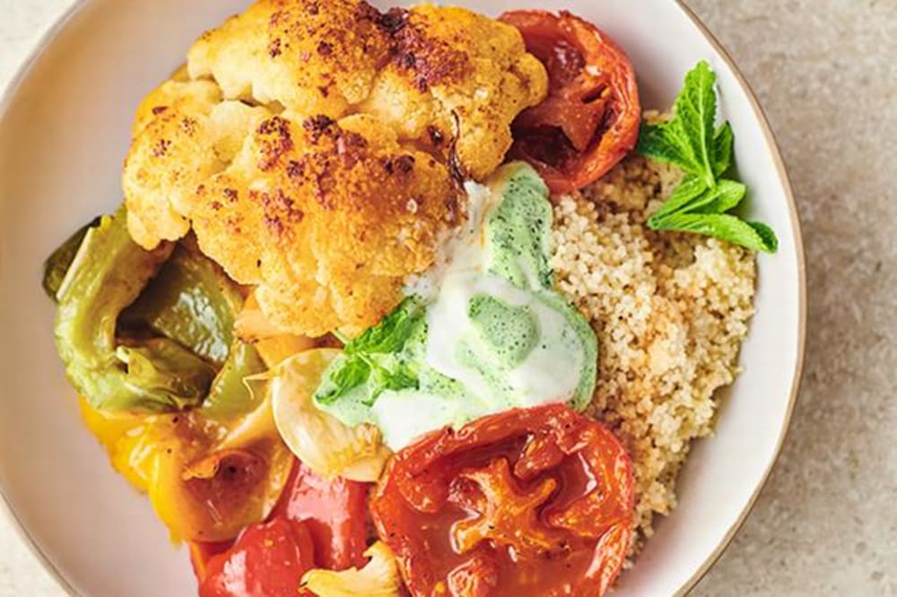 Bradepande med blomkål og harissa