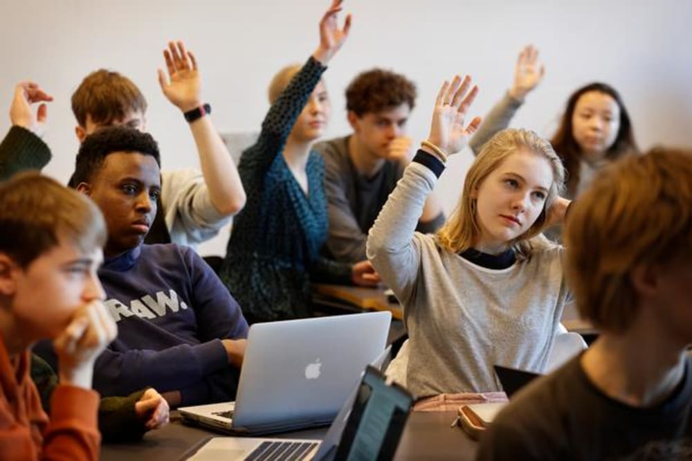 Nørre Gymnasium i Brønshøj er et af de 15 gymnasier, der tilbage i 2019 var med i et forsøg om karakterfritagelse i 1. g. .Foto: Jens Dresling