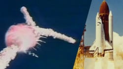 73 sekunder efter opsendelsen går det galt: Se rystende billeder af eksploderende rumfærge