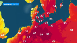 Se kortene: Så varmt bliver det tirsdag og onsdag