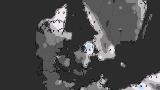 Se vejrkortene: Sne rammer Danmark lørdag