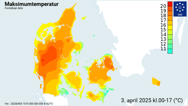 Vi har ramt 20 grader for første gang i år