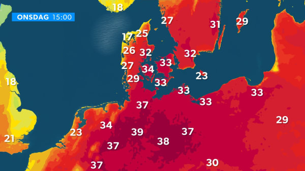 Se kortene: Så varmt bliver det tirsdag og onsdag