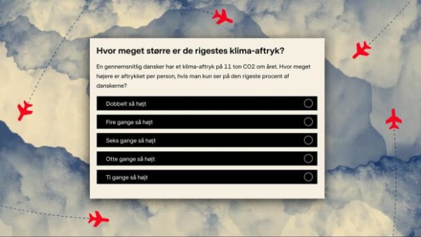 Gæt med: Hvor meget større er de rigeste danskeres klima-aftryk?