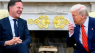 Med Nato-chefen ved sin side luftede Trump endnu en gang tanker om at få kontrol med Grønland